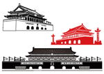矢量线条北京天安门