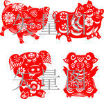 猪剪纸
