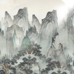 黑白山水