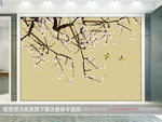 中式花鸟梅花