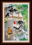 国画公鸡海报