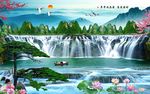 财源广进山水