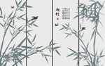 新中式竹子花鸟富贵背景墙