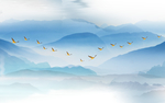 蓝色山水