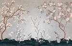 大型手绘工笔花鸟装饰画壁画