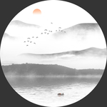 黑白山水画