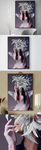 北欧现代艺术抽象奇幻美人花卉画