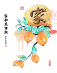现代简约手绘果蔬民俗装饰画挂画