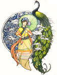 傣族美女插画