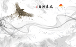 现代大展鸿图水墨山水拼花大理石