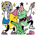 糖零食拟人物洋酒吧蹦迪嗨吐插图