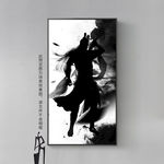 中国风水墨武侠人物剪影装饰画