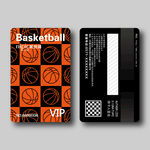 创意清新简约体育运动篮球会员卡