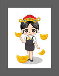 企业邮政银行 服务 卡通人插画