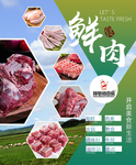 肉禽鲜肉喷绘海报广告
