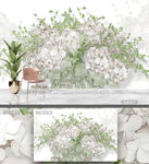 小清新唯美粉色系3d花卉背景墙