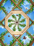 花?天空天顶壁画