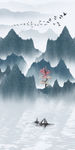 山水图玄关背景墙