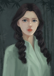 手绘优雅美女头像厚涂