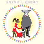 奶牛广告EPS分层