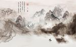 新中式风景水墨山水电视背景墙
