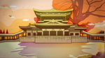 手绘 插画 中国风 复古 园林