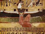 埃及复古壁画墙画背景矢量皇后