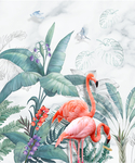 北欧手绘热带玄关屏风装饰画电视