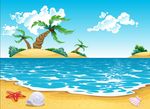 大海沙滩插画插图