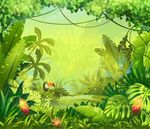 森林植物花卉插画插图