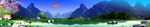 夏季山水画背景