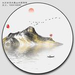 现代山水画 金箔画