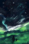 手绘唯美星空插画