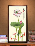 高清手绘荷花装饰画