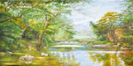 手绘画面田园风景装饰画
