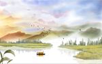 水彩画 田园风情