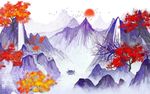 水墨山水高山流水