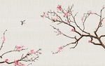中式梅花喜鹊玄关屏风电视背景墙