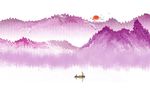 水彩水墨山水画