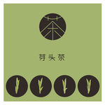 芽头茶手绘绿茶白茶包装素材