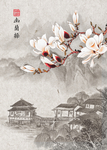 玉兰花鸟装饰画