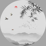 水墨山水竹子装饰画