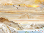 山水石纹背景