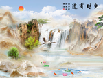 山水大理石 高山流水 流水生财