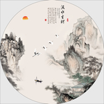 圆形山水画