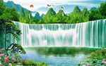 山水瀑布