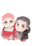 手绘可爱2小孩高清漫画图