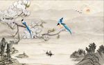 玉兰花鸟