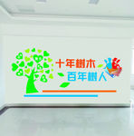 十年树木百年树人墙