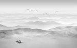新中式创意抽象玄关屏风电视背景
